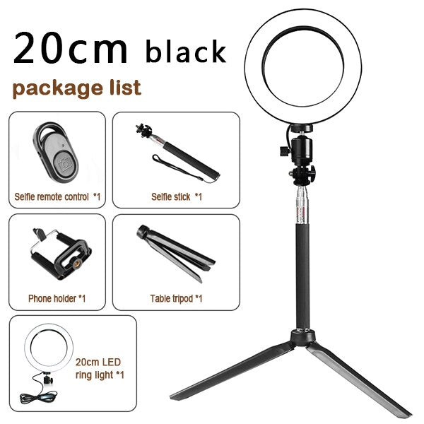Tripod Ring Light with Fill Light for Live Streaming and Beauty Videos