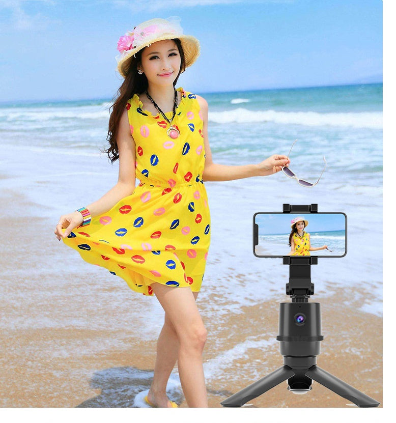 360° AI Face Tracking Selfie Pole with Pan-Tilt Camera Phone Bracket