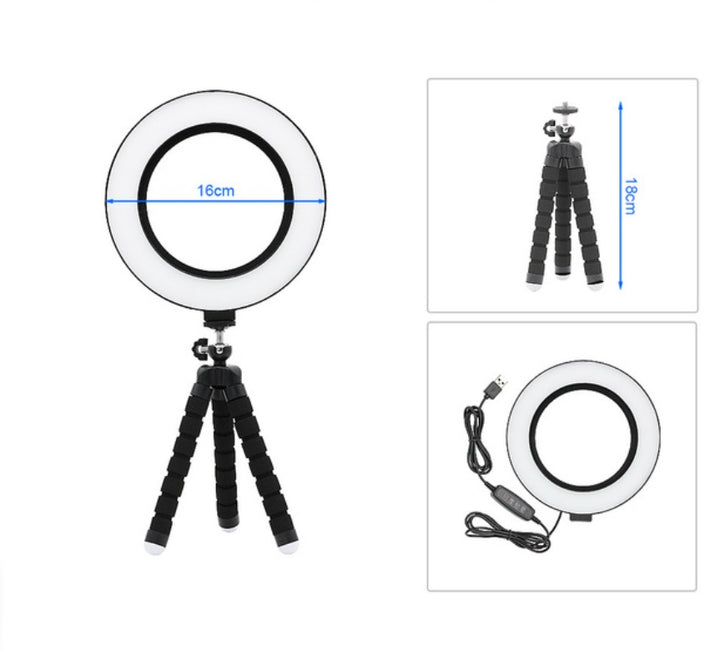 LED Ring Light 6 Inch with Tripod Stand and Fill Light for Apple