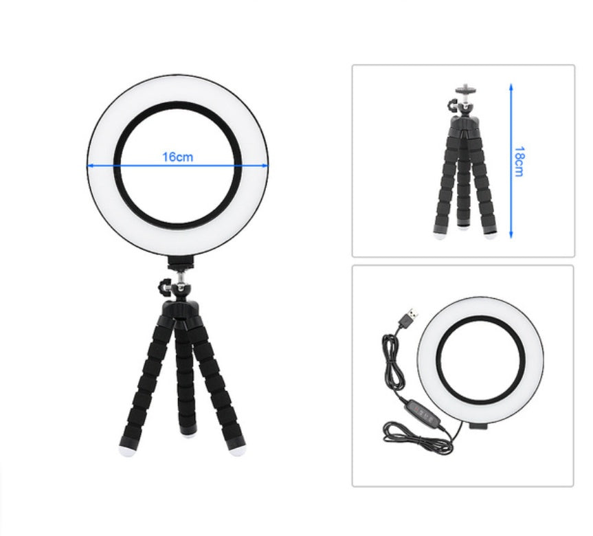 LED Ring Light 6 Inch with Tripod Stand and Fill Light for Apple