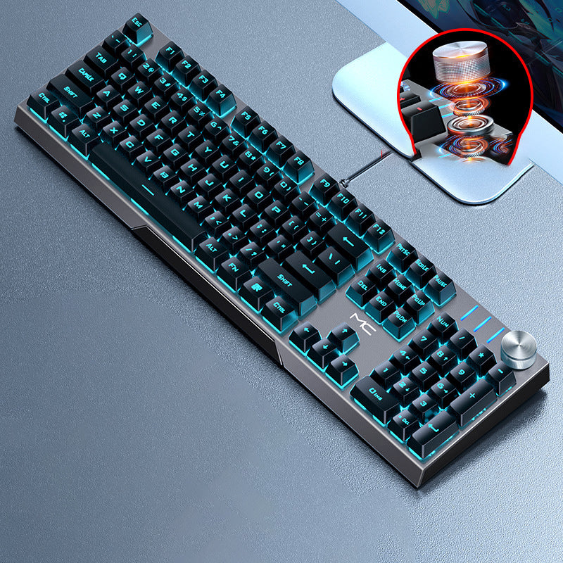 Wired Mechanical Gaming Keyboard with Green, Black, Red, and Brown Switches