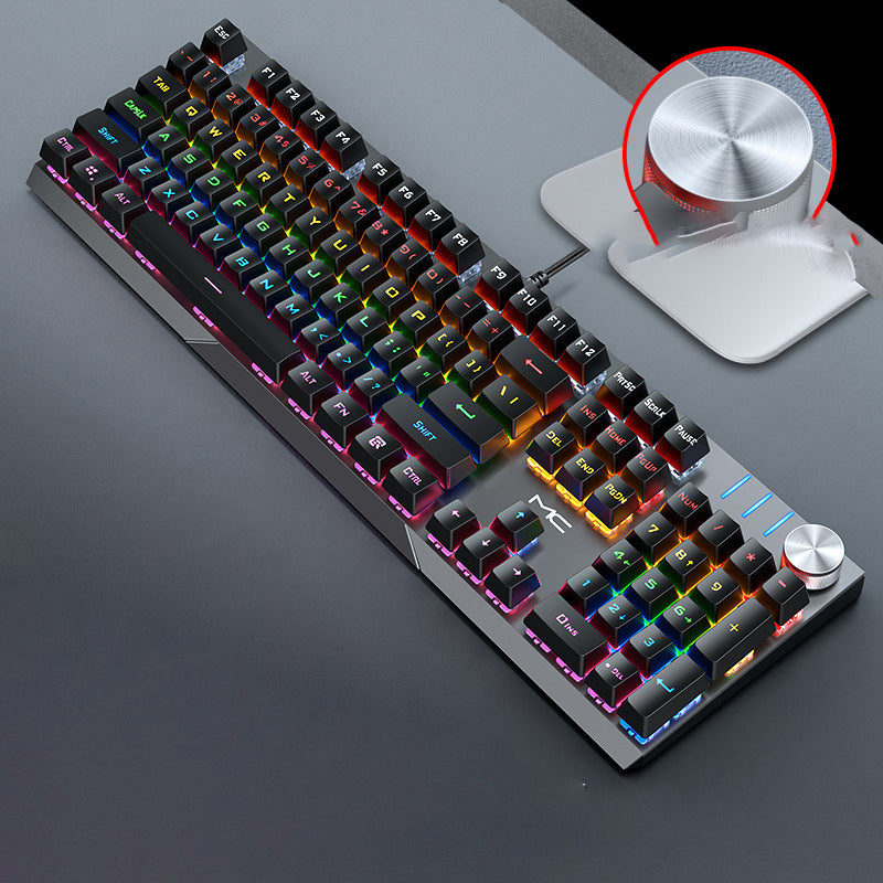 Wired Mechanical Gaming Keyboard with Green, Black, Red, and Brown Switches