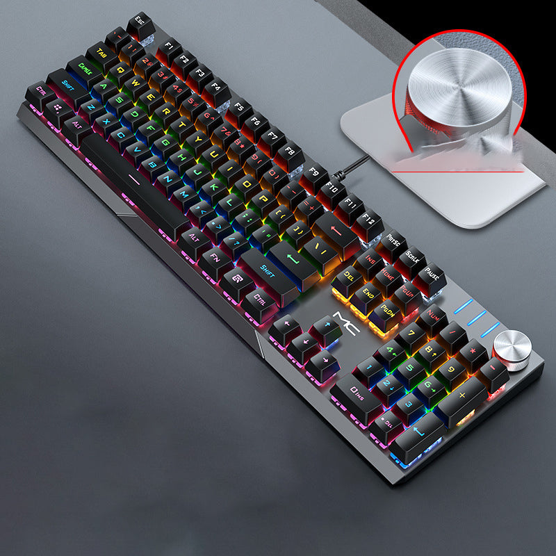 Wired Mechanical Gaming Keyboard with Green, Black, Red, and Brown Switches
