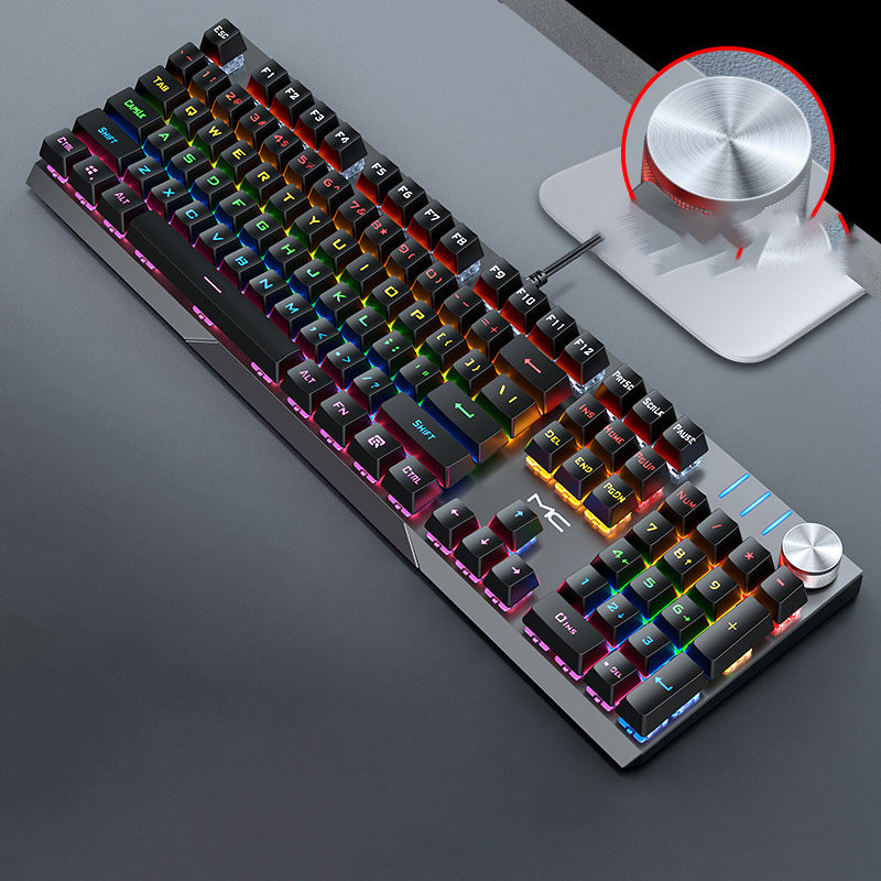 Wired Mechanical Gaming Keyboard with Green, Black, Red, and Brown Switches