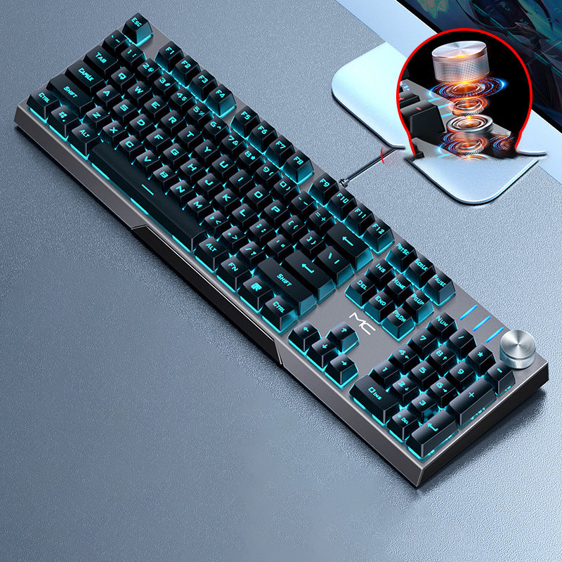Wired Mechanical Gaming Keyboard with Green, Black, Red, and Brown Switches