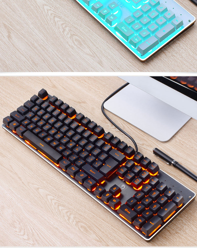 Wired Retro Luminous Gaming Keyboard for Desktop and Home