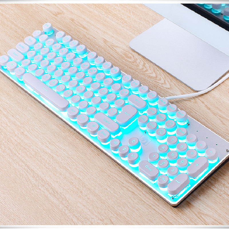 Wired Retro Luminous Gaming Keyboard for Desktop and Home