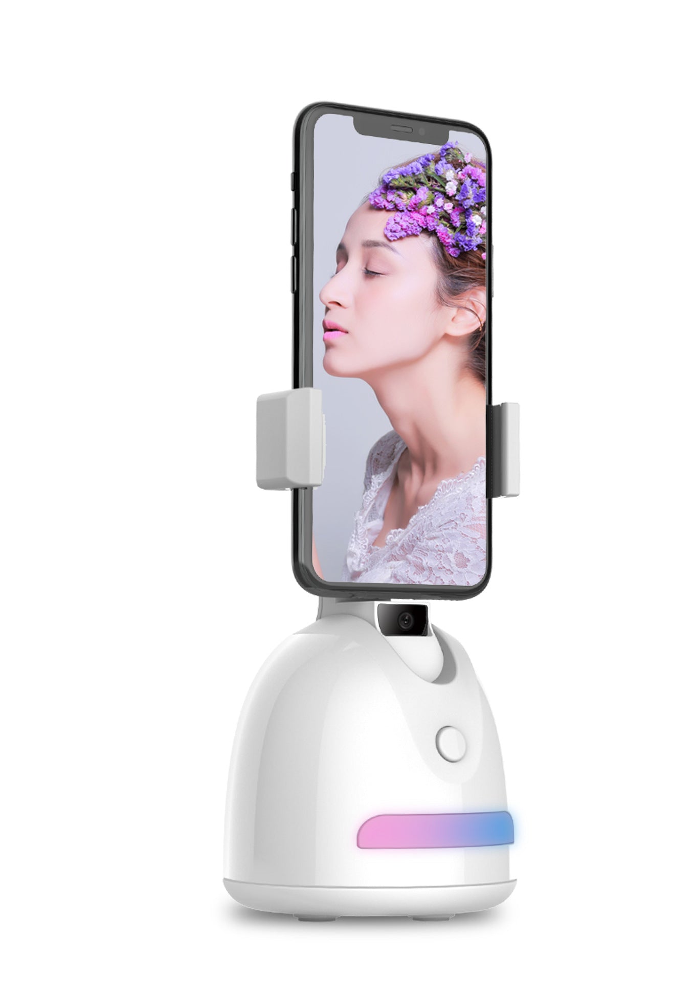 360° AI Smart Face Tracking Vlog Camera with Fill Light for Mobile