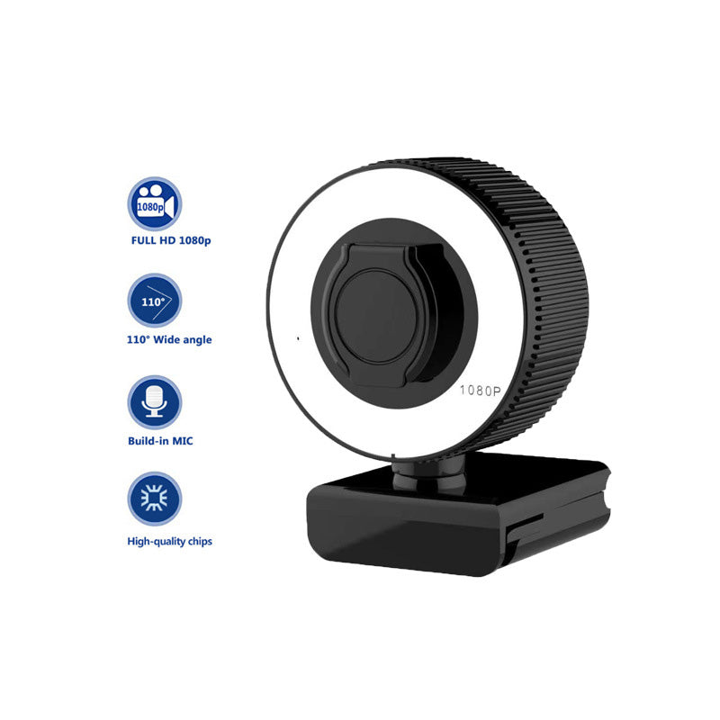 1080P 2K HD Autofocus Webcam with Microphone and Cover for Streaming