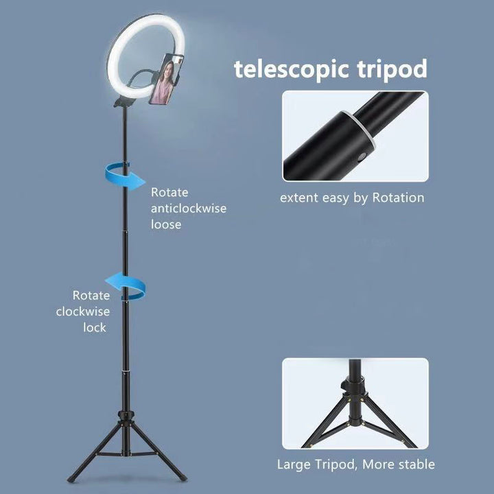 Dimmable USB LED Selfie Ring Light with Tripod for Apple Devices