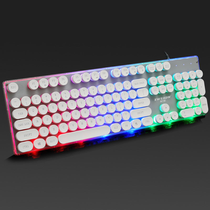 Forerunner GX60 Retro USB Wired Mechanical Gaming Keyboard with Glowing Keys