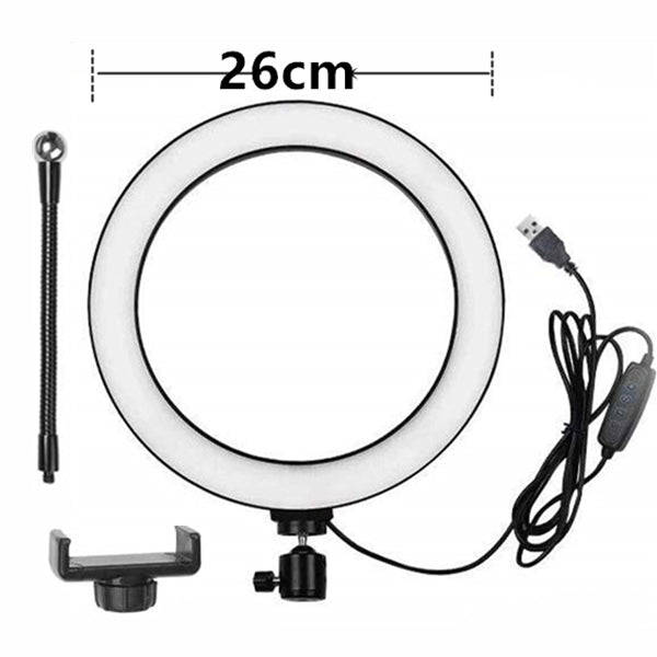 Aluminum Alloy Ring Light with Tripod, Phone Holder, and Remote Control
