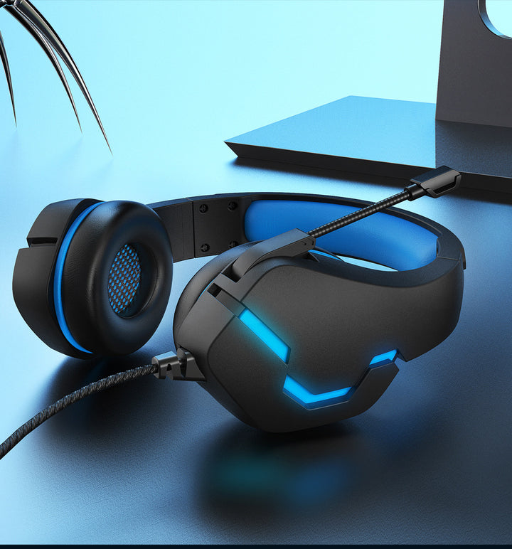 J10 Wired Gaming Headset with Mic LED Lights and Volume Control for PC Laptop