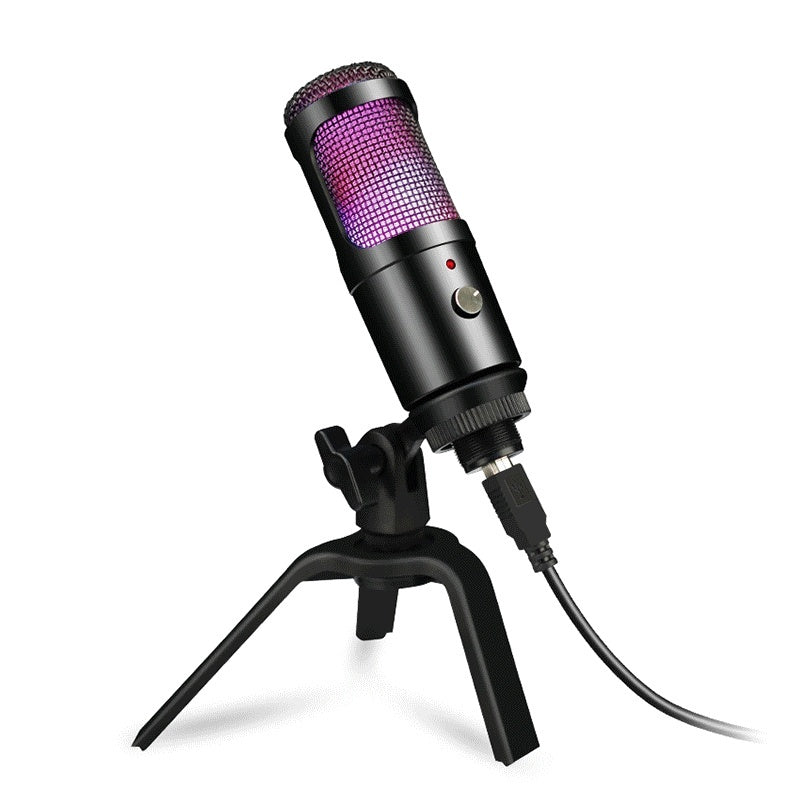 RGB Condenser Microphone for Gaming, Recording, and Live Broadcast