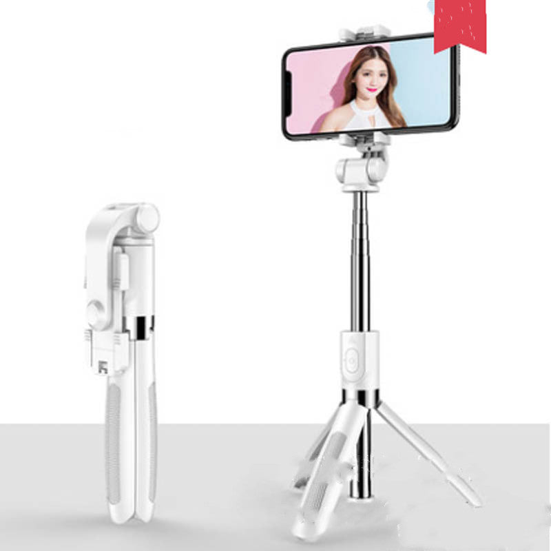 Universal Bluetooth Selfie Stick Tripod with Triangle Phone Holder for Live