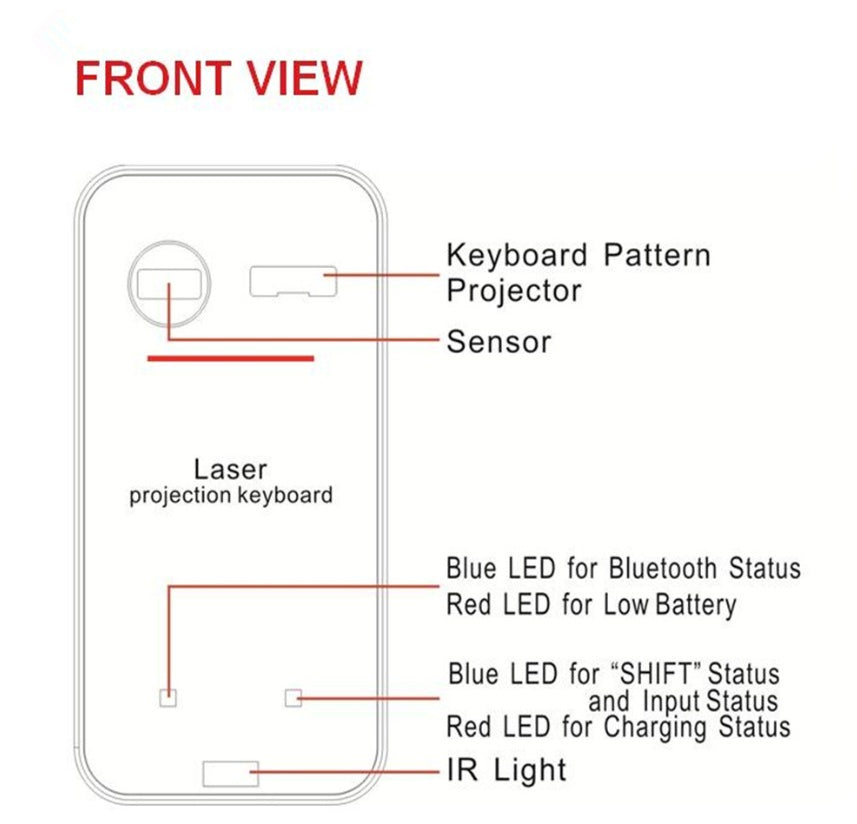 LEING FST Bluetooth Virtual Laser Keyboard with Mouse Function for Devices