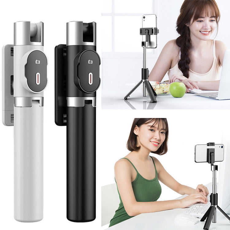Bluetooth LED Fill Light Selfie Stick with Integrated Tripod for Apple