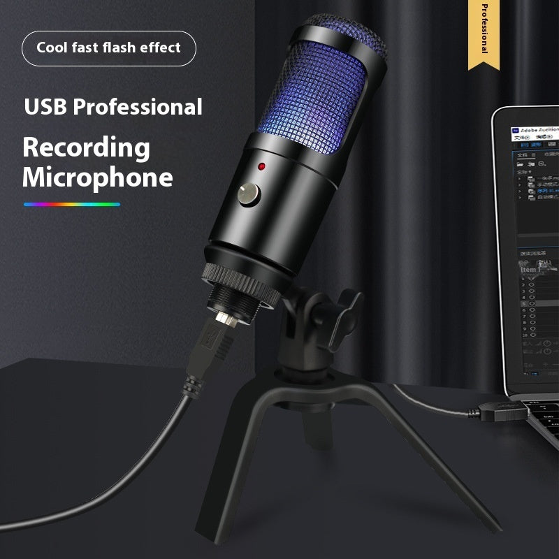 RGB Condenser Microphone for Gaming, Recording, and Live Broadcast
