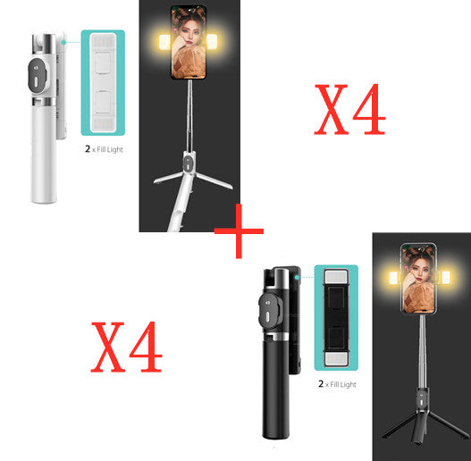 Bluetooth LED Fill Light Selfie Stick with Integrated Tripod for Apple