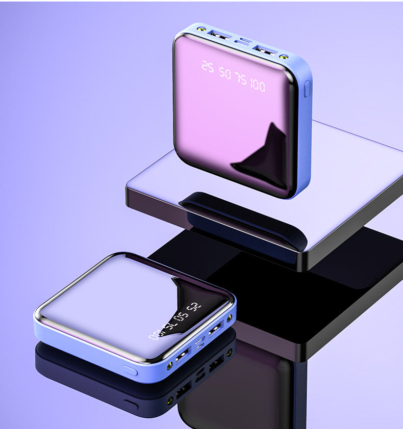 Mini 20000mAh Portable Power Bank with Mirror Digital Display