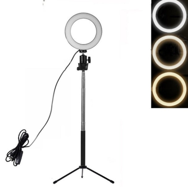 LED Fill Light with Lifting Ring and Floor Tripod for Photography