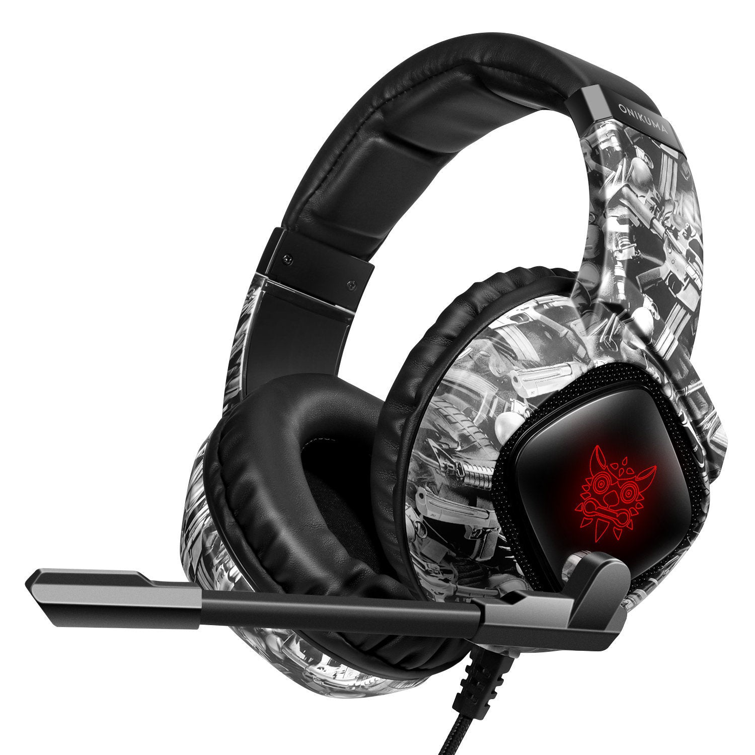 Gaming Over Ear Headset for Xbox One PS4 with RGB and Noise Cancelling Mic