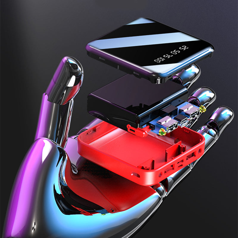 Mini 20000mAh Portable Power Bank with Mirror Digital Display