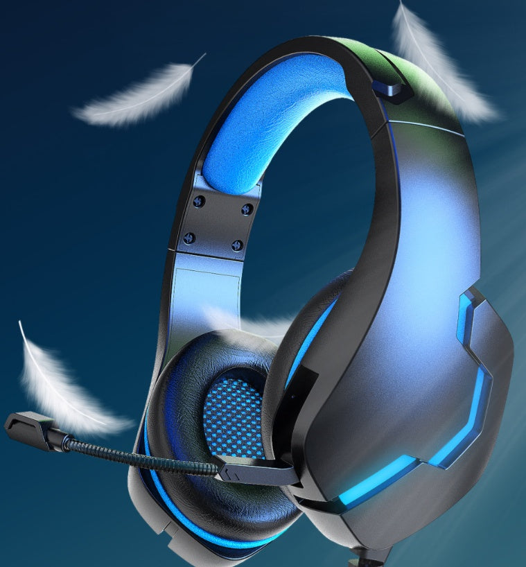 J10 Wired Gaming Headset with Mic LED Lights and Volume Control for PC Laptop