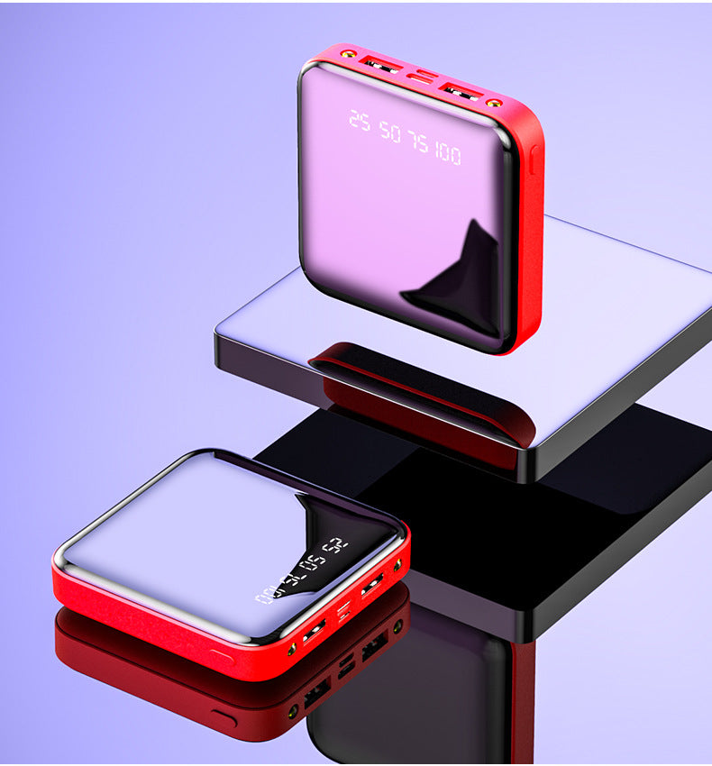 Mini 20000mAh Portable Power Bank with Mirror Digital Display