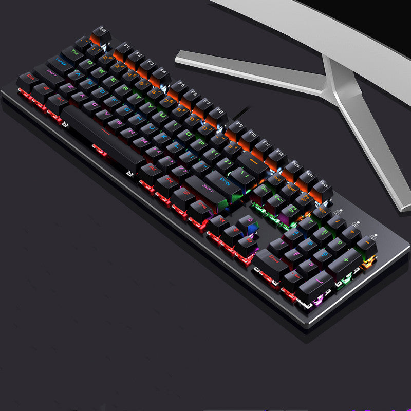 Steampunk 87-Key Wired Mechanical Keyboard and Mouse Set for Desktop and Laptop