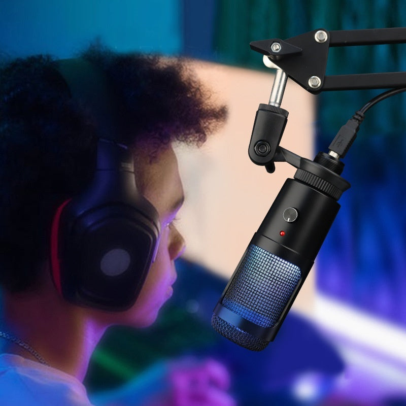 RGB Condenser Microphone for Gaming, Recording, and Live Broadcast