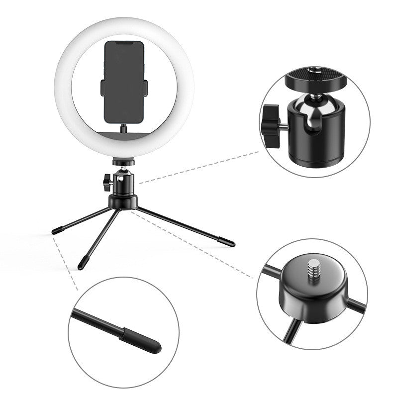 10 Inch LED Beauty Lamp with Mobile Phone Tripod Stand for Apple