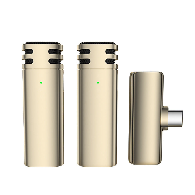 Wireless Dual Clip-On Microphone for Outdoor Recording and Live Broadcast