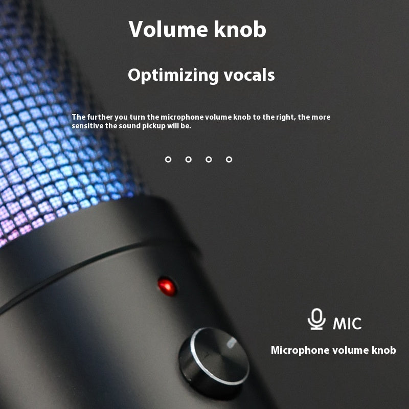 RGB Condenser Microphone for Gaming, Recording, and Live Broadcast