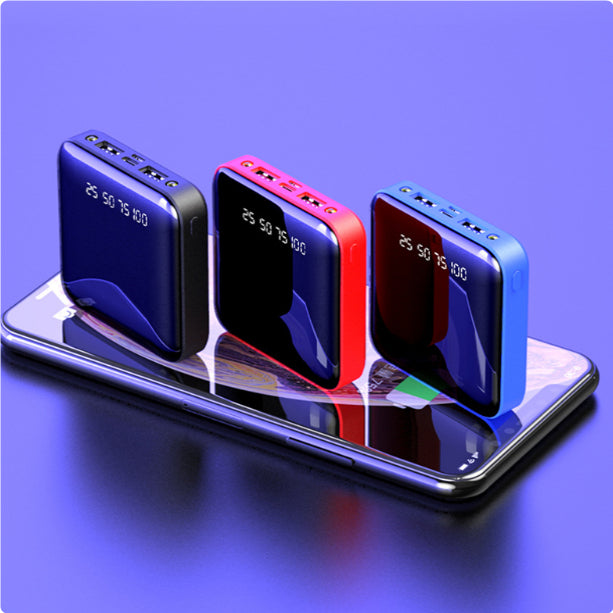 Mini 20000mAh Portable Power Bank with Mirror Digital Display