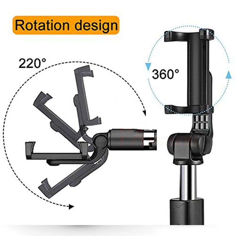 Universal Bluetooth Selfie Stick Tripod with Triangle Phone Holder for Live