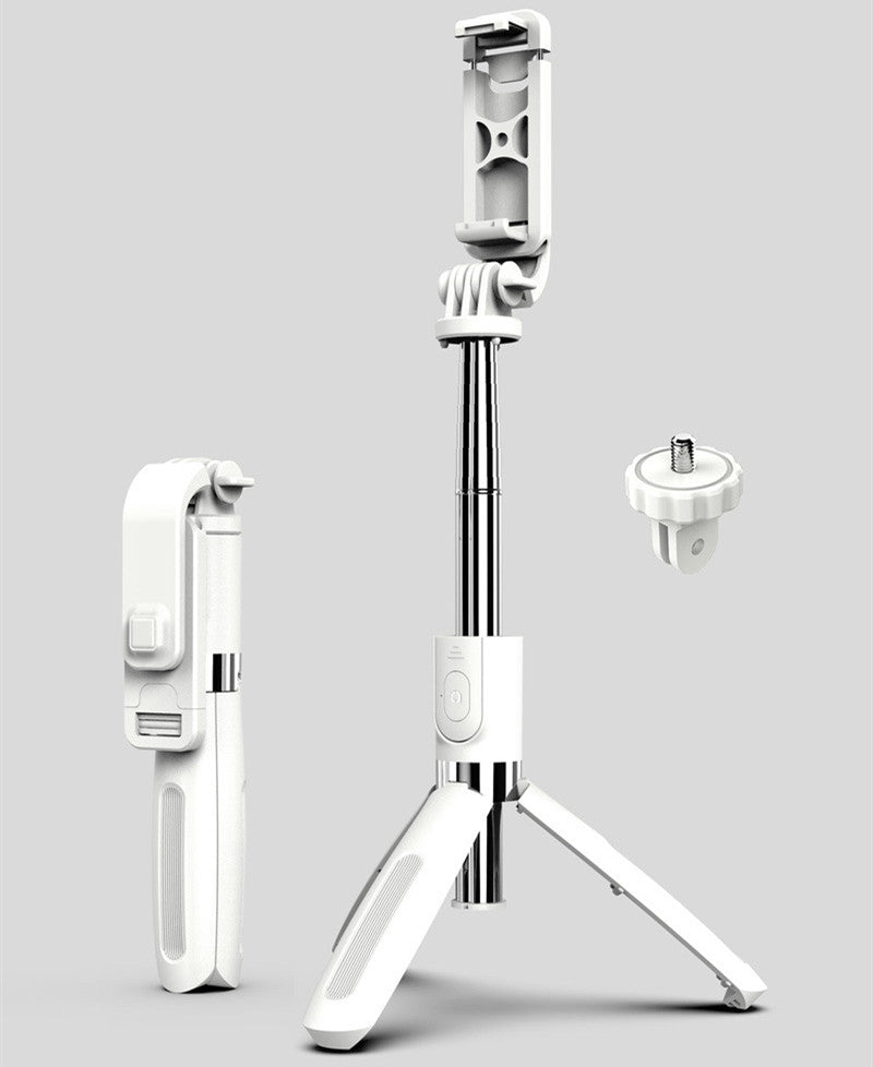 Universal Bluetooth Selfie Stick Tripod with Triangle Phone Holder for Live