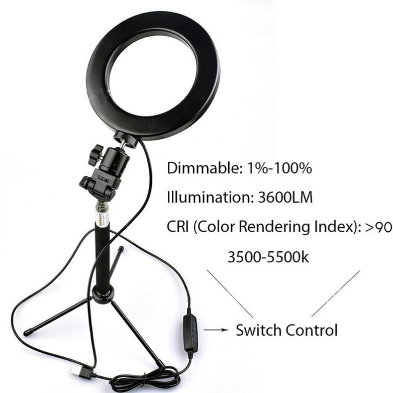 LED Fill Light with Lifting Ring and Floor Tripod for Photography