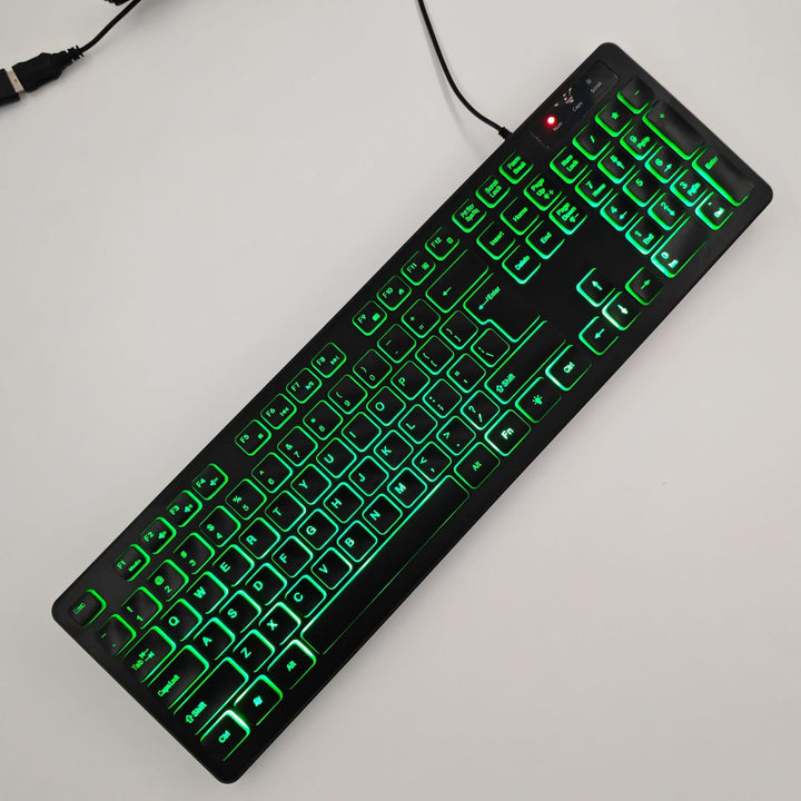 Wired USB Backlit Keyboard with Multi-Language Layouts