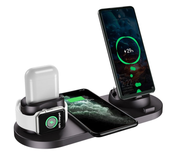 6-in-1 Wireless Fast Charging Dock for iPhone, Phone, and Watch