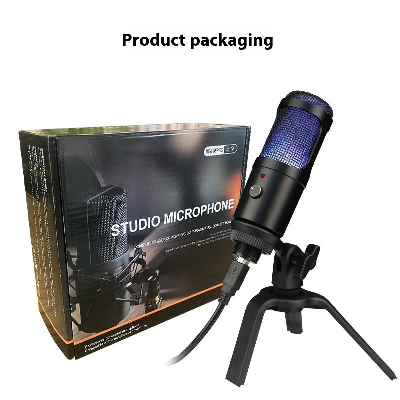 RGB Condenser Microphone for Gaming, Recording, and Live Broadcast