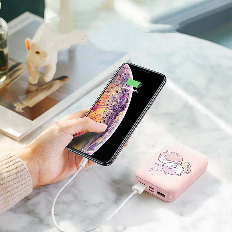 Green 10000mAh Power Bank Dual USB Type-C Compact Portable