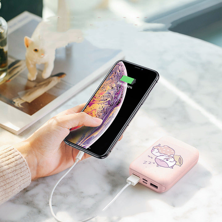Green 10000mAh Power Bank Dual USB Type-C Compact Portable