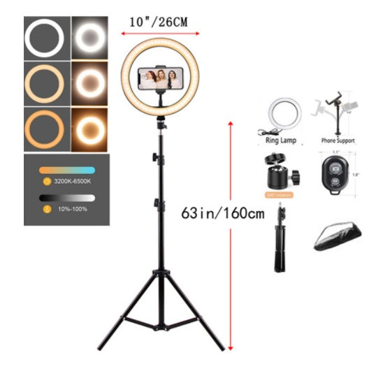 Ring Mobile Phone Holder Bracket Tripod Round Fill Light 3 Colors