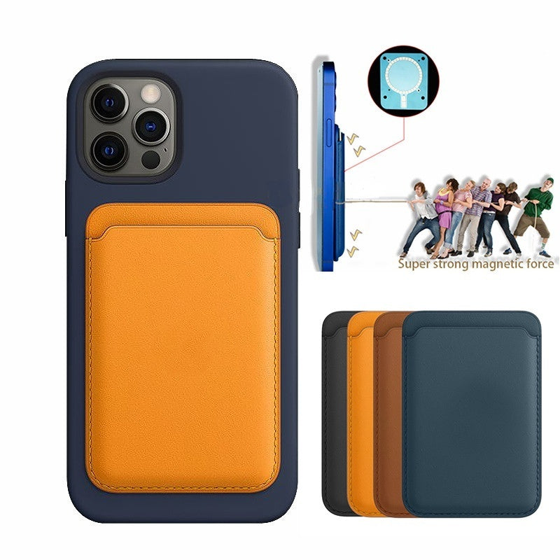 MagSafe Magnetic Leather Card Holder Wallet Case for iPhone 12–14 Pro Max