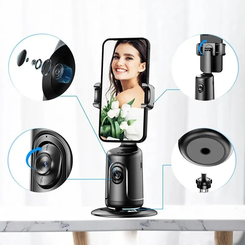 360 Auto Face Tracking AI Smart Gimbal Phone Holder for Video