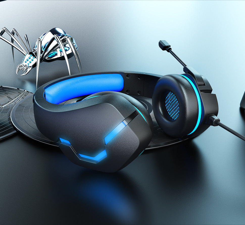 J10 Wired Gaming Headset with Mic LED Lights and Volume Control for PC Laptop
